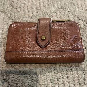 Fossil Brown Leather Wallet with Snap Closure
